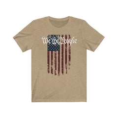 We The People US Constitution Double-Sided Premium T-Shirt T-Shirt Heather Tan XS 