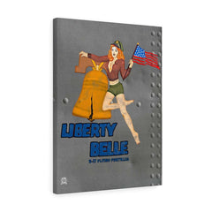 Liberty Belle - Retro WWII B-17 Bomber Pinup Nose Art Canvas Canvas 18″ × 24″ Premium Gallery Wraps (1.25″) 