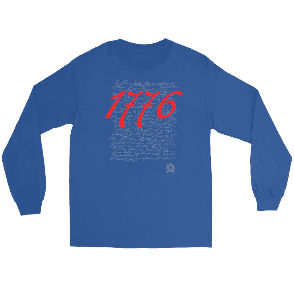 1776 Signers of the Declaration of Independence Signatures Long Sleeve T-Shirts T-shirt Royal S 