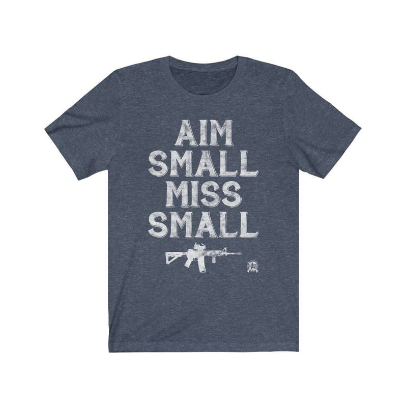 Aim Small, Miss Small AR-15 2A Premium Jersey T-Shirt T-Shirt Heather Navy L 
