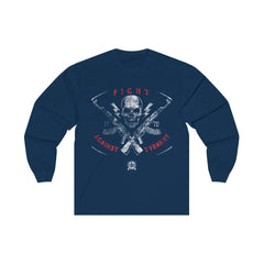 Fight Against Tyranny Distressed Long Sleeve T-Shirt Long-sleeve Navy S 