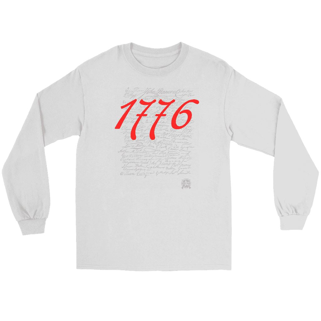 1776 Signers of the Declaration of Independence Signatures Long Sleeve T-Shirts T-shirt White S 
