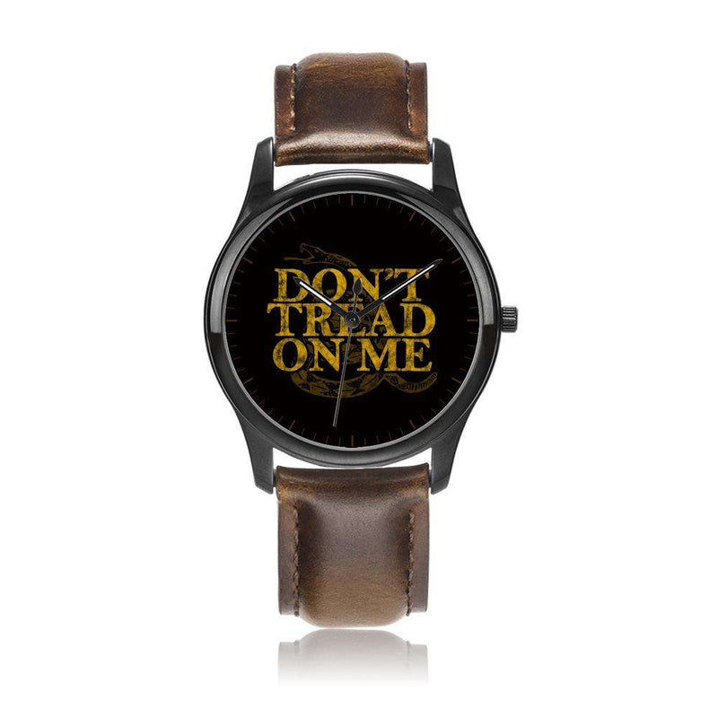 Don't Tread On Me Brown Leather Watch Brown MENS - 38MM 