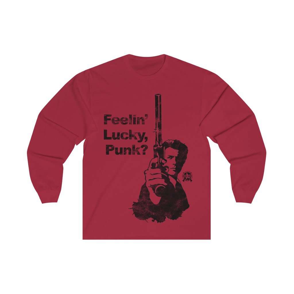 Feelin' Lucky, Punk? Clint Eastwood Dirty Harry Classic Long Sleeve T-Shirt Long-sleeve Cardinal S 