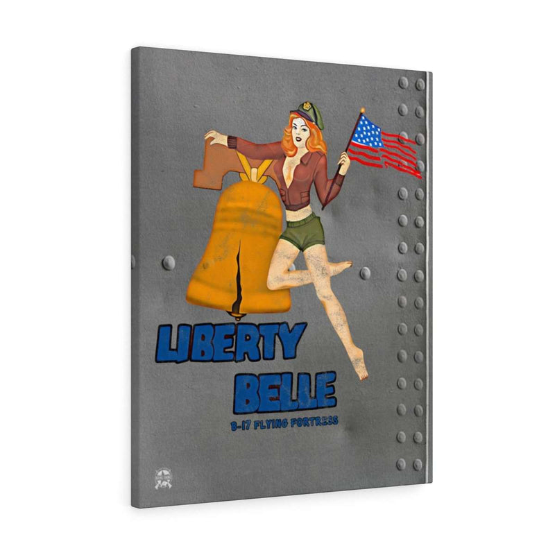Liberty Belle - Retro WWII B-17 Bomber Pinup Nose Art Canvas Canvas 24″ × 30″ Premium Gallery Wraps (1.25″) 
