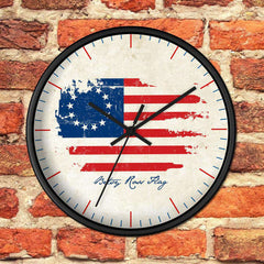 Betsy Ross Flag Wooden Wall clock Home Decor 10 in Black Black