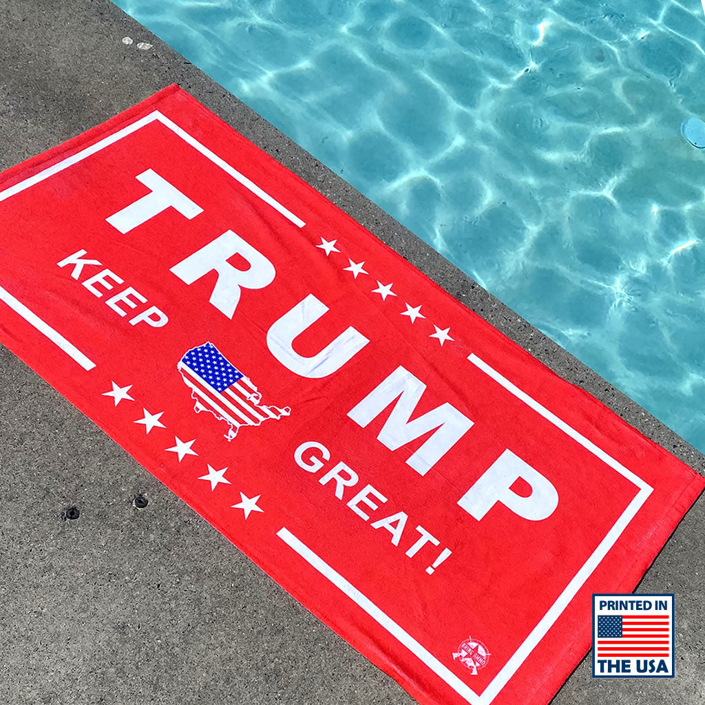 Classic Red Trump Luxury Beach / Pool Towel Home Decor 