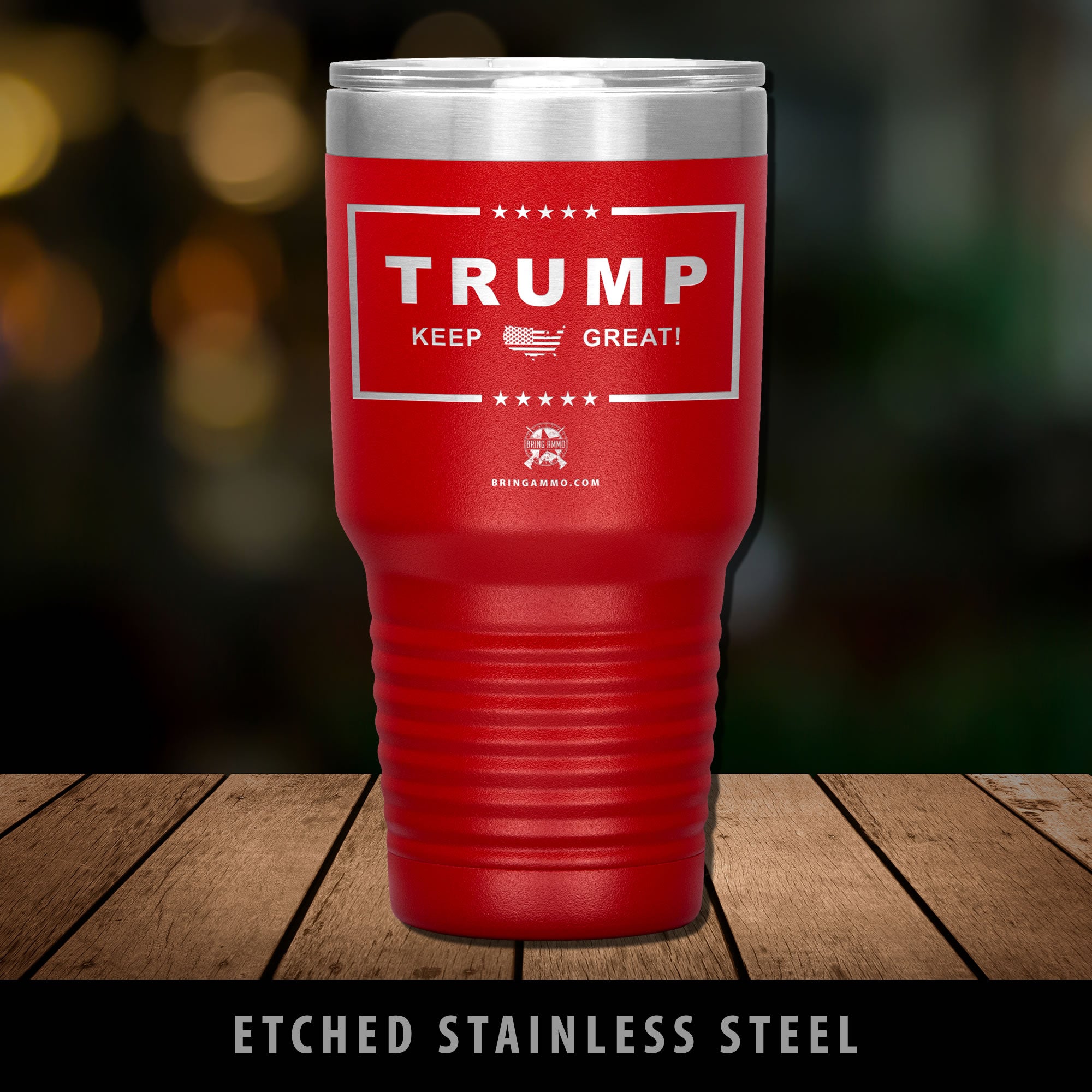 Trump 30oz Stainless Etched Tumbler - Made To Last Forever! Tumblers Red 