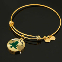 An Appeal To Heaven Revolutionary Flag Luxury Bangle Bracelet - Made In America! Jewelry Luxury Bangle (Gold) No 