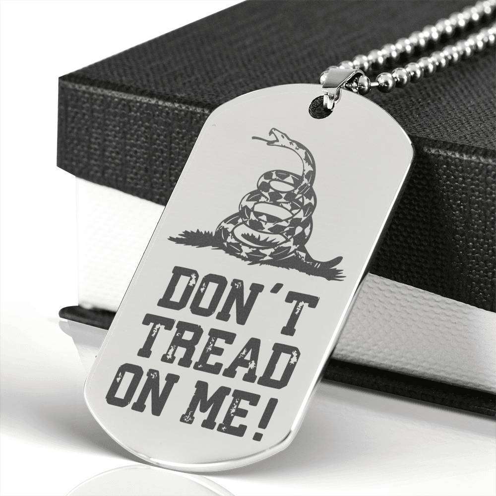 Don't Tread on Me Luxury Engraved Dog Tag Necklace Jewelry Engraved Dog Tag Stainless No 