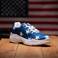 Patriotic Blue Field of Stars Sneakers Casual Shoes Men US 5 