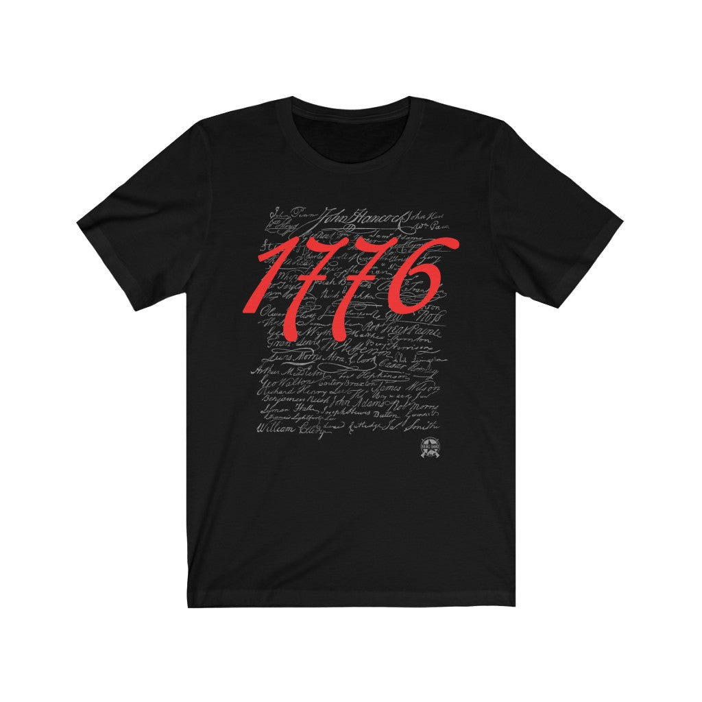 1776 Signers of the Declaration of Independence Signatures Premium Jersey T-Shirt T-Shirt Black L 