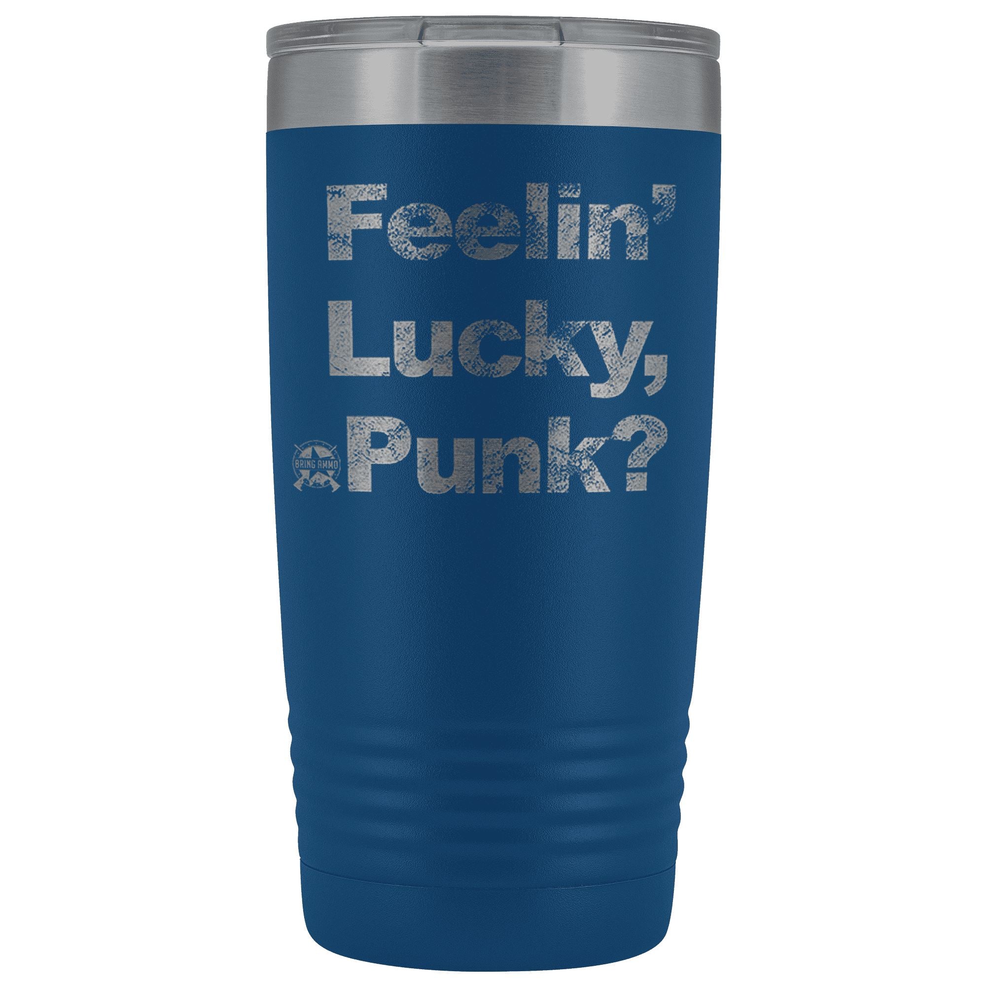 Feelin' Lucky, Punk? Dirty Harry Stainless Etched Tumbler Tumblers Blue 