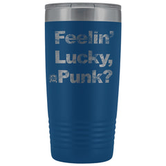 Feelin' Lucky, Punk? Dirty Harry Stainless Etched Tumbler Tumblers Blue 