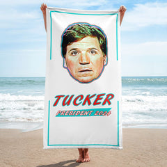Tucker Carlson for President Hilarious Luxury Beach / Pool Towel Home Decor 