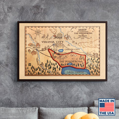 The Legendary Ponderosa Map from Bonanza Premium Canvas Print Canvas Wall Art 2 
