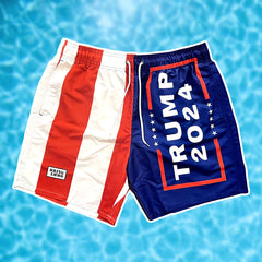 Exclusive: Trump 2024 Patriotic Men's Swim Shorts Swim Trunks Men - AOP 