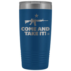 Come and Take It Stainless Etched Tumbler Tumblers Blue 